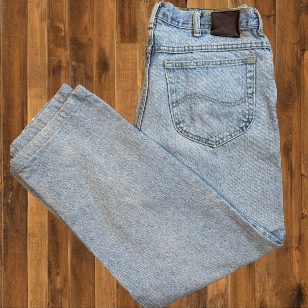 Vintage Lee High Rise Mom Jeans Light Wash Women’s 12 • Tapered Leg Denim